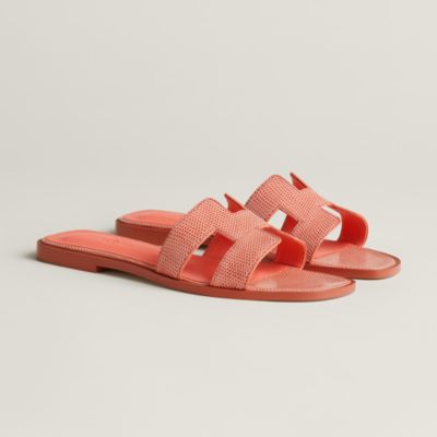 Hermes red slippers sale